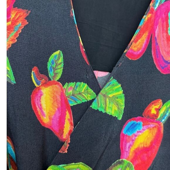 FARM RIO WRAP DRESS TOUCAN PRINT FRINGE TASSEL XS 0 2 - Picture 9 of 9